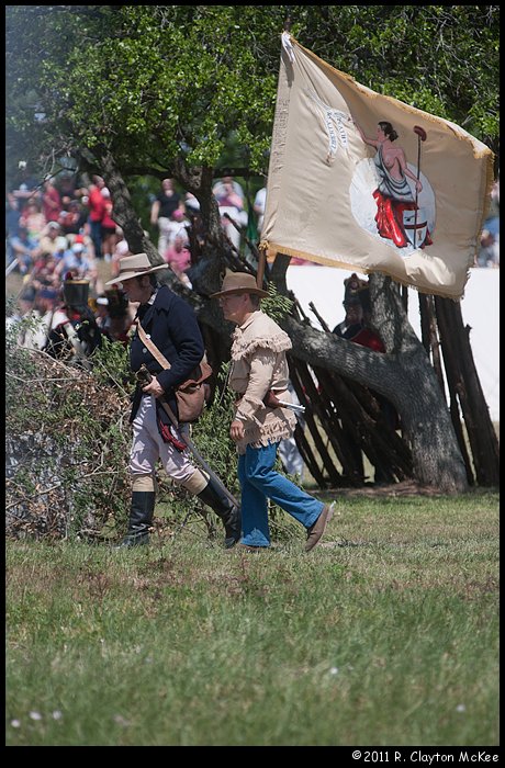 General Houston and flagbearer