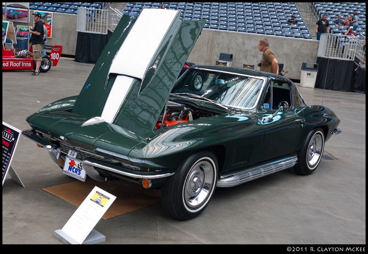 1967 Corvette Stingray Coupe.  Kind of a sentimental starting point; Dad had a `65 for several years, silver/black.  After a while the silver started to fade so one day he had it painted this deep green.  Got it home a couple of days later, took a few pictures, and that night some $@$!!!! broke into the garage and stole it.